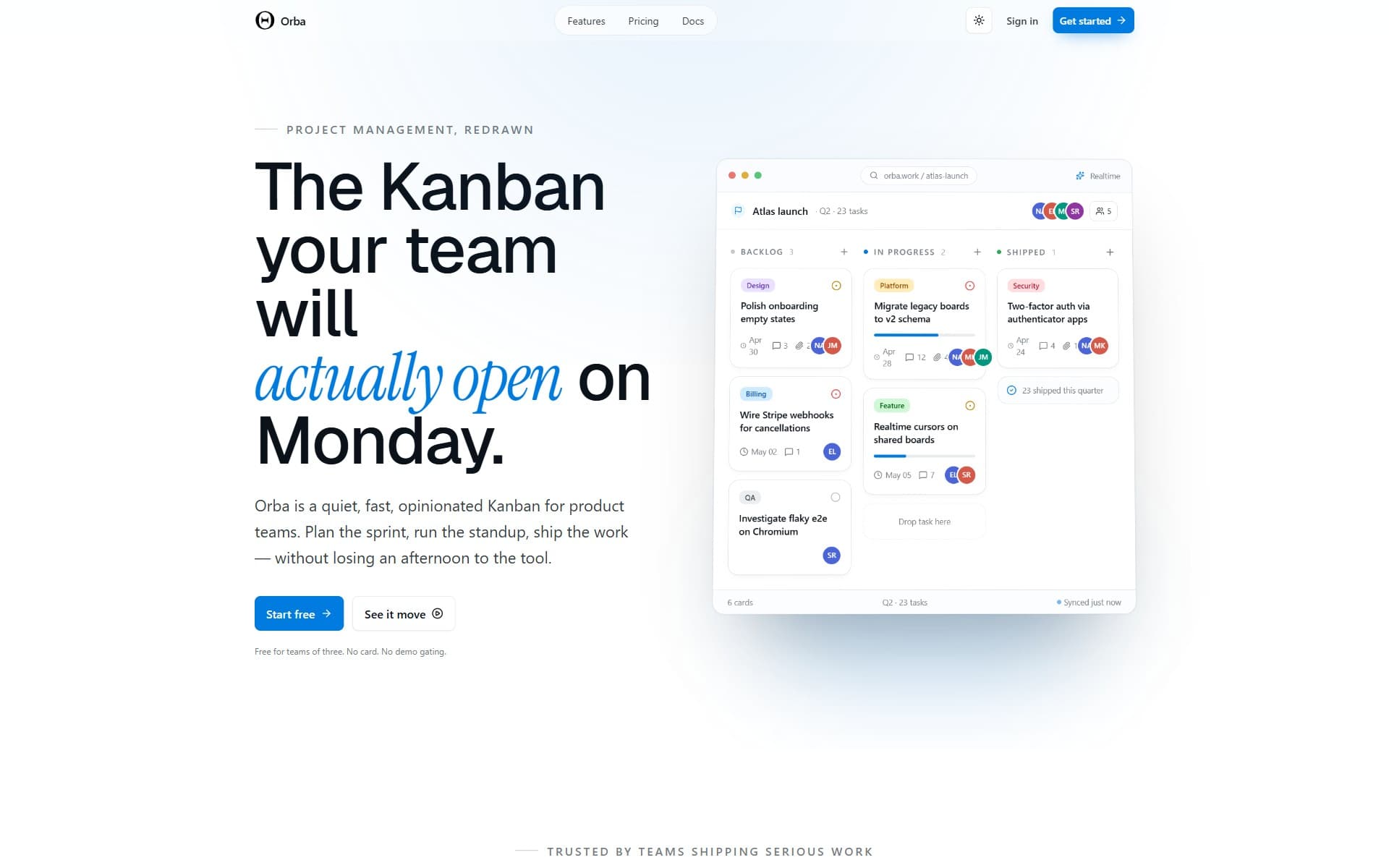 Orba — SaaS / Task management — after